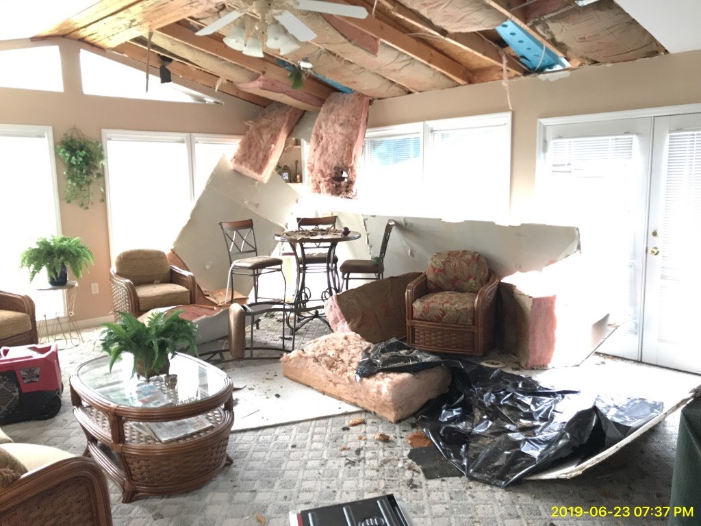 Storm damage in Greater Denver Colorado 
